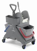 Chariot de lavage ONEFRED (double seaux 15L + presse + timon latéral plastique)