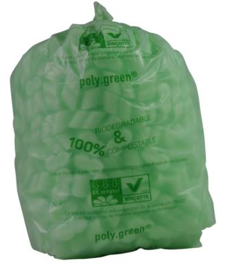 Sacs Poubelle 20 litres Vert Biodégradable - épaisseur 19 µ - Carton de 250